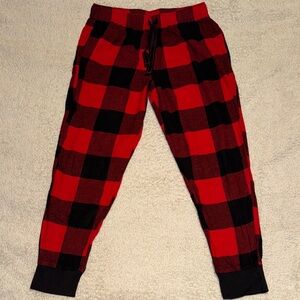 🎄 EUC Unisex Old Navy Red & Black Buffalo Plaid Pajama Pants – Size S